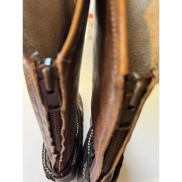 Freebird By Steven FB-Drove Brown Leather Cowboy Boots Womens Sz 9 - Picture 7 of 16